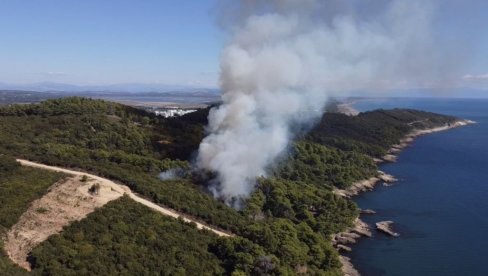 POŽAR NA EVIJI: Za sada nisu ugroženi stambeni objekti