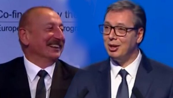 ВУЧИЋ СЕ НАШАЛИО СА АЛИЈЕВИМ, СВИ ПРАСНУЛИ У СМЕХ: Видим да је сада популаран у Европи, не могу на телефон да га добијем ВУЧИЋ СЕ НАШАЛИО СА АЛИЈЕВИМ, СВИ ПРАСНУЛИ У СМЕХ: Видим да је сада популаран у Европи, не могу на телефон да га добијем