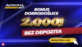 KAKVO IZNENAĐENJE - IZ ADMIRALBETA I NAKON MUNDIJALA STIŽE 2000 RSD BONUSA DOBRODOŠLICE