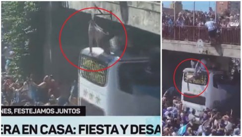 SVET JE ZAPANJEN: Argentinac pao sa mosta tokom dočeka fudbalera, a ono što se potom desilo - teško je objasniti (VIDEO) SVET JE ZAPANJEN: Argentinac pao sa mosta tokom dočeka fudbalera, a ono što se potom desilo - teško je objasniti (VIDEO)