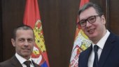 ПРЕДСЕДНИК СЕ САСТАО СА ЧЕФЕРИНОМ: Вучић разговарао са председником УЕФА ПРЕДСЕДНИК СЕ САСТАО СА ЧЕФЕРИНОМ: Вучић разговарао са председником УЕФА