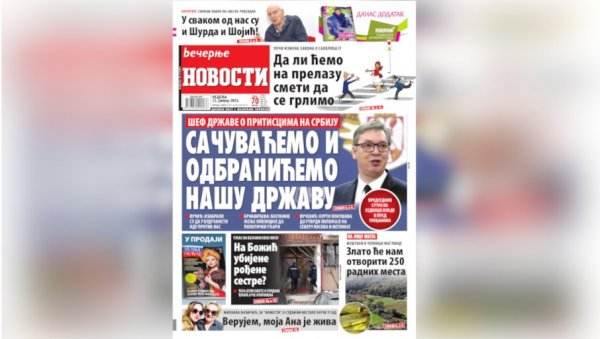 У НЕДЕЉНОМ ИЗДАЊУ ВЕЧЕРЊИХ НОВОСТИ ЧИТАЈТЕ: Агим Чеку са Хрватима убијао Србе; Ко то брани Србију од Путина У НЕДЕЉНОМ ИЗДАЊУ ВЕЧЕРЊИХ НОВОСТИ ЧИТАЈТЕ: Агим Чеку са Хрватима убијао Србе; Ко то брани Србију од Путина