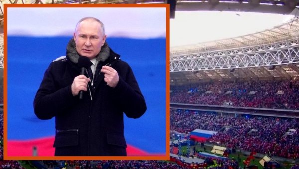 НЕВЕРОВАТНА СЦЕНА У МОСКВИ: Путин на препуном стадиону Лужњики - Када смо заједно, нико нам не може ништа (ВИДЕО) НЕВЕРОВАТНА СЦЕНА У МОСКВИ: Путин на препуном стадиону Лужњики - Када смо заједно, нико нам не може ништа (ВИДЕО)