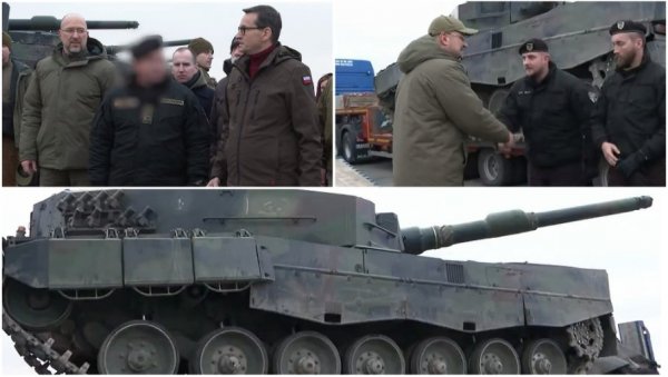 НА ТАЈНОЈ ЛОКАЦИЈИ ПРЕДАЛИ ЛЕОПАРДЕ УКРАЈИНИ: Објављен снимак примопредаје, Моравјецки се састао са Шмихалем (ВИДЕО) НА ТАЈНОЈ ЛОКАЦИЈИ ПРЕДАЛИ ЛЕОПАРДЕ УКРАЈИНИ: Објављен снимак примопредаје, Моравјецки се састао са Шмихалем (ВИДЕО)