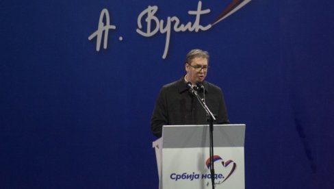 NEKA ŽIVI SRBIJA: Emotivna poruka predsednika Vučića posle večerašnjeg skupa u Beogradu (VIDEO)