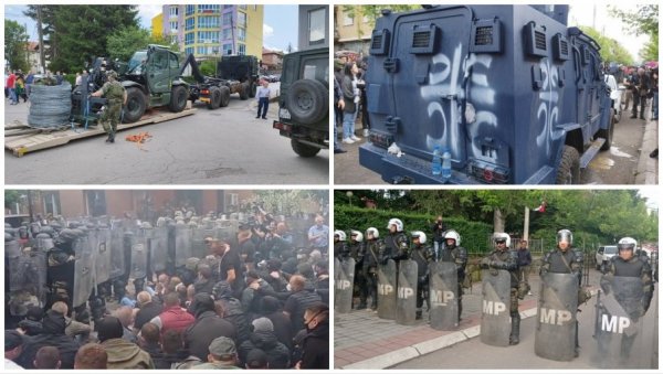 ВУЧИЋ ОТКРИО: Косовска полиција почела сукоб у Звечану ВУЧИЋ ОТКРИО: Косовска полиција почела сукоб у Звечану