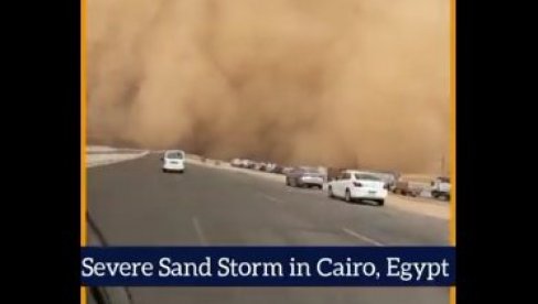 SCENE KAO IZ FILMOVA: Peščana oluja prekrila Egipat, jedna osoba poginula, luke zatvorene (VIDEO)