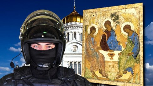 VELIKU PRAVOSLAVNU SVETINJU ČUVAJU RUSKI GARDISTI: Tim eksperata i posebne mere za Svetu Trojicu Andreja Rubljova VELIKU PRAVOSLAVNU SVETINJU ČUVAJU RUSKI GARDISTI: Tim eksperata i posebne mere za Svetu Trojicu Andreja Rubljova