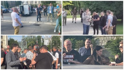 ЗАВРШЕН ПОЛИТИЧКИ ПРОТЕСТ - УДАРАЛИ ЧОВЕКА КАИШЕМ: Десничари направили инцидент на протесту ЗАВРШЕН ПОЛИТИЧКИ ПРОТЕСТ - УДАРАЛИ ЧОВЕКА КАИШЕМ: Десничари направили инцидент на протесту