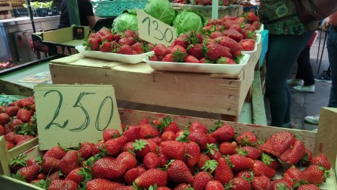 PARAĆINSKU PIJACU PREPLAVILE JAGODE: Cena od 180 do 250 dinara (FOTO)