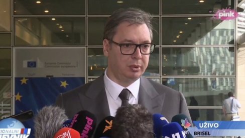 VUČIĆ SE OBRATIO IZ BRISELA: Predsednik nakon sastanka sa Lajčakom i Boreljom (VIDEO)