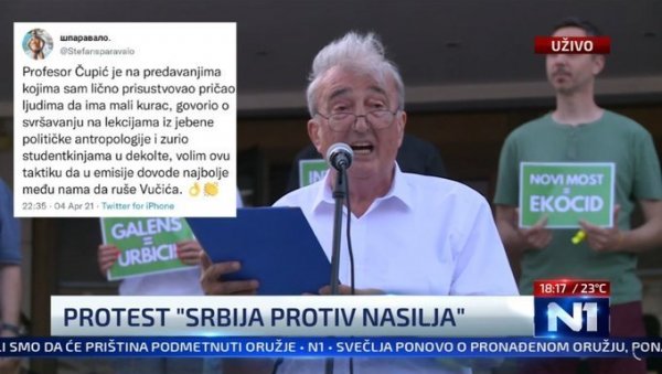 ПРОТЕСТ У НОВОМ САДУ: Говорник Чедомир Чупић - професор ког бивши студенти оптужују за сексуално узнемиравање студенткиња ПРОТЕСТ У НОВОМ САДУ: Говорник Чедомир Чупић - професор ког бивши студенти оптужују за сексуално узнемиравање студенткиња