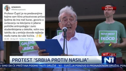 PROTEST U NOVOM SADU: Govornik Čedomir Čupić - profesor kog bivši studenti optužuju za seksualno uznemiravanje studentkinja PROTEST U NOVOM SADU: Govornik Čedomir Čupić - profesor kog bivši studenti optužuju za seksualno uznemiravanje studentkinja