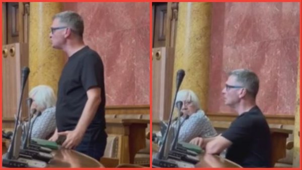 ЋУТА УДАЉЕН СА СЕДНИЦЕ: Вређао и псовао (ВИДЕО) ЋУТА УДАЉЕН СА СЕДНИЦЕ: Вређао и псовао (ВИДЕО)