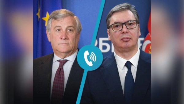 КОНСТРУКТИВАН РАЗГОВОР СА ШЕФОМ ИТАЛИЈАНСКЕ ДИПЛОМАТИЈЕ: Председник Вучић разговарао са Тајанијем КОНСТРУКТИВАН РАЗГОВОР СА ШЕФОМ ИТАЛИЈАНСКЕ ДИПЛОМАТИЈЕ: Председник Вучић разговарао са Тајанијем