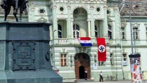 ZASTAVE NDH I TREĆEG RAJHA NA GRADSKOJ KUĆI: Zlokobna obeležja postavljena u Zrenjaninu, a za to postoji dobar razlog (FOTO) ZASTAVE NDH I TREĆEG RAJHA NA GRADSKOJ KUĆI: Zlokobna obeležja postavljena u Zrenjaninu, a za to postoji dobar razlog (FOTO)