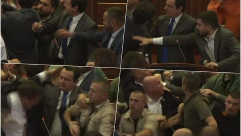 НОВИ СНИМАК ХАОСА - КУРТИЈА СПАСИЛО ОБЕЗБЕЂЕЊЕ: Бисљими гађао флашицом Љуштакуа, па добио шамар (ВИДЕО) НОВИ СНИМАК ХАОСА - КУРТИЈА СПАСИЛО ОБЕЗБЕЂЕЊЕ: Бисљими гађао флашицом Љуштакуа, па добио шамар (ВИДЕО)