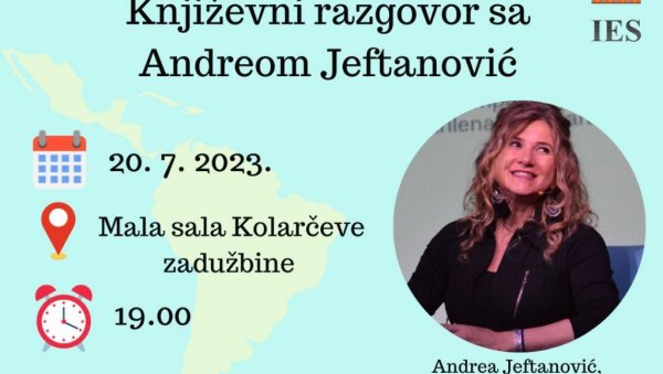 РАЗГОВОР СА АНДРЕОМ ЈЕФТАНОВИЋ: Гошћа Коларчеве задужбине чилеанска књижевница српског порекла