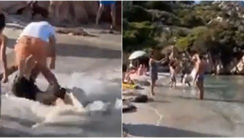 CIRKUS NA ITALIJANSKOJ PLAŽI: Branio suprugu nindža potezom, snimak tuče postao hit (VIDEO)