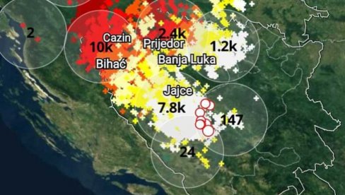 OLUJNA NOĆ U BiH SRUŠILA REKORDE: Registrovano čak 21.500 gromova i munja