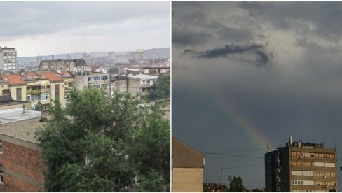 NEOBIČAN PRIZOR NAD BEOGRADOM: Na jednoj strani jaki pljuskovi, a sa druge duga prošarala nebo (FOTO)