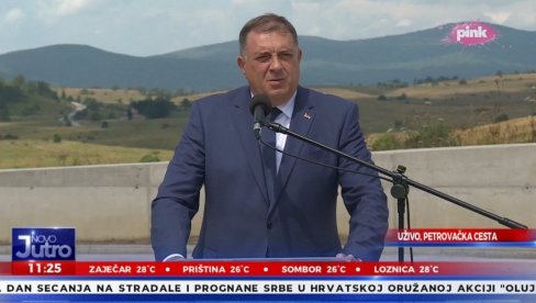 SVE DA NE BISMO DRUGE LJUTILI Dodik na Petrovačkoj cesti sa Vučićem: Odajemo počast deci koja su ubijena samo zato što su nosila srpsko ime