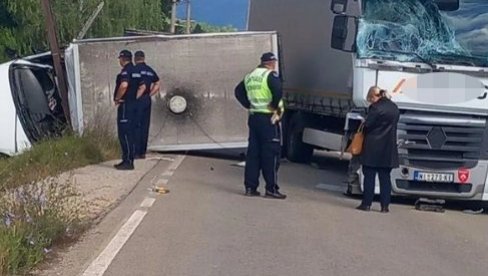 TEŠKA SAOBRAĆAJNA NESREĆA: Udes dva kamiona kod Bele Palanke (FOTO)