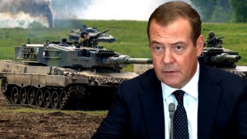 КАМИКАЗЕ У ЗАПАЉЕНИМ ЗАПАДНИМ ТЕНКОВИМА НЕЋЕ ВИДЕТИ НОВАЦ: Дмитриј Медведев побеснео - Само капитулација ће помоћи
