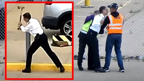 HAOS NA AERODROMU: Pomahnitali pilot sekirom udarao sve što mu se našlo na putu (VIDEO) HAOS NA AERODROMU: Pomahnitali pilot sekirom udarao sve što mu se našlo na putu (VIDEO)
