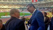ВУЧИЋ НА ЦЕРЕМОНИЈИ ОТВАРАЊА СВЕТСКОГ ПРВЕНСТВА У АТЛЕТИЦИ: Председник се састао са кнезом Албертом II од Монака