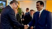 VUČIĆ SE SUSREO SA EMIROM DRŽAVE KATAR: Ponovio sam poziv da dođe u Srbiju VUČIĆ SE SUSREO SA EMIROM DRŽAVE KATAR: Ponovio sam poziv da dođe u Srbiju