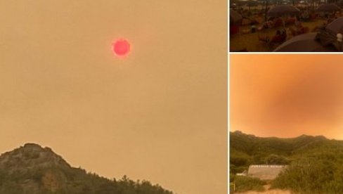 NADREALNI PRIZORI SA POZNATOG GRČKOG OSTRVA: Sunce odjednom postalo crveno, turisti u šoku NADREALNI PRIZORI SA POZNATOG GRČKOG OSTRVA: Sunce odjednom postalo crveno, turisti u šoku