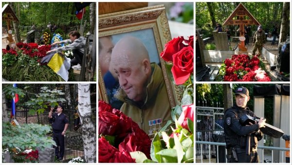 ОВДЕ ЈЕ САХРАЊЕН ЈЕВГЕНИЈ ПРИГОЖИН: Хумка прекривена цвећем и дрвени крст са молитвом - ево поред кога почива оснивач Вагнера (ФОТО) ОВДЕ ЈЕ САХРАЊЕН ЈЕВГЕНИЈ ПРИГОЖИН: Хумка прекривена цвећем и дрвени крст са молитвом - ево поред кога почива оснивач Вагнера (ФОТО)