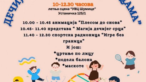 PREDSTAVE, PLES I ZABAVA U ŠUMICAMA U nedelju besplatna manifestacija za decu i odrasle PREDSTAVE, PLES I ZABAVA U ŠUMICAMA U nedelju besplatna manifestacija za decu i odrasle