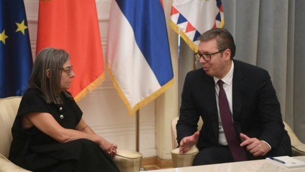 ОПРОШТАЈНИ РАЗГОВОР ВУЧИЋА И АМБАСАДОРКЕ ПОРТУГАЛИЈЕ: Разговарали смо о даљем јачању сарадње ОПРОШТАЈНИ РАЗГОВОР ВУЧИЋА И АМБАСАДОРКЕ ПОРТУГАЛИЈЕ: Разговарали смо о даљем јачању сарадње