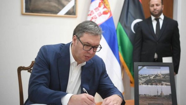 СРБИЈА САОСЕЋА СА БОЛОМ ПРИЈАТЕЉСКОГ НАРОДА, СПРЕМНА ЈЕ ДА ПОМОГНЕ: Вучићева порука народу Либије (ФОТО) СРБИЈА САОСЕЋА СА БОЛОМ ПРИЈАТЕЉСКОГ НАРОДА, СПРЕМНА ЈЕ ДА ПОМОГНЕ: Вучићева порука народу Либије (ФОТО)
