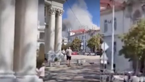 JEZIVA SCENA - POGLEDAJTE TRENUTAK UDARA RAKETE: Štab Crnomorske flote u plamenu (VIDEO)