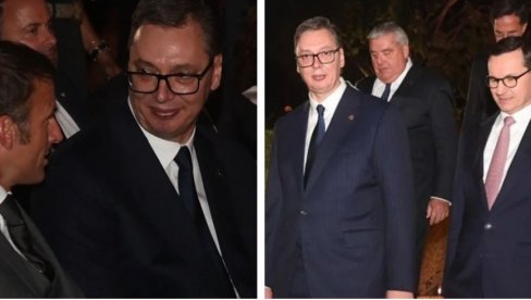 VUČIĆ U DRUŠTVU MAKRONA: Predsednik Srbije i predsednik Francuske na prijemu kod kralja Španije (FOTO) VUČIĆ U DRUŠTVU MAKRONA: Predsednik Srbije i predsednik Francuske na prijemu kod kralja Španije (FOTO)