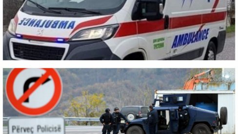КУРТИЈЕВА ПОЛИЦИЈА ПОНОВО ЗАУСТАВИЛА САНИТЕТ: Брутално извукли возача и медицинске раднике КУРТИЈЕВА ПОЛИЦИЈА ПОНОВО ЗАУСТАВИЛА САНИТЕТ: Брутално извукли возача и медицинске раднике