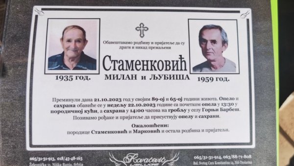ОТАЦ И СИН НАСТРАДАЛИ ДОК СУ СЕКЛИ ДРВА: Трагедија у Доњем Барбешу (ВИДЕО) ОТАЦ И СИН НАСТРАДАЛИ ДОК СУ СЕКЛИ ДРВА: Трагедија у Доњем Барбешу (ВИДЕО)