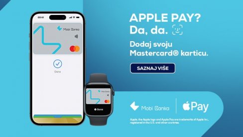 JOŠ JEDNA U NIZU PROMENA: MOBI banka uvela APPLE PAY JOŠ JEDNA U NIZU PROMENA: MOBI banka uvela APPLE PAY
