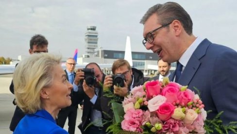 ОЧЕКУЈУ НАС ЦЕЛОДНЕВНИ РАЗГОВОРИ: Вучић дочекао Урсулу фон дер Лајен на аеродрому (ФОТО) ОЧЕКУЈУ НАС ЦЕЛОДНЕВНИ РАЗГОВОРИ: Вучић дочекао Урсулу фон дер Лајен на аеродрому (ФОТО)
