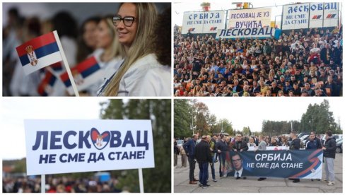 NAROD ČEKA PREDSEDNIKA: Leskovčani se okupili da iskažu podršku listi „Aleksandar Vučić – Srbija ne sme da stane“ (FOTO)