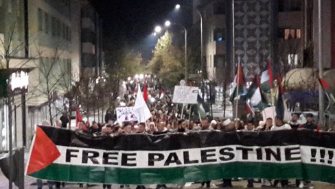 NE ŽELIMO PROLIVANJE DEČJE KRVI: U Pljevljima održan skup podrške narodu Palestine (FOTO)