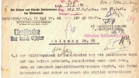 EKSKLUZIVNO! Ovo je zloglasna Hitlerova direktiva, važan istorijski dokument koji je kupila Srbija (FOTO) EKSKLUZIVNO! Ovo je zloglasna Hitlerova direktiva, važan istorijski dokument koji je kupila Srbija (FOTO)
