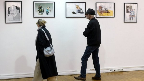 МАЈСТОРИ ЗЛАТНИХ ПЕРА: Пред изложбу најбољих радова са 56. конкурса карикатуре Пјер МАЈСТОРИ ЗЛАТНИХ ПЕРА: Пред изложбу најбољих радова са 56. конкурса карикатуре Пјер
