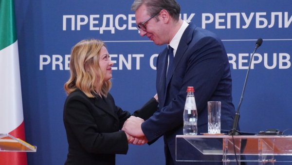 ВУЧИЋ ЈЕ ИЗВАНРЕДАН ДОМАЋИН Ђорђа Мелони о гостопримству председника Србије ВУЧИЋ ЈЕ ИЗВАНРЕДАН ДОМАЋИН Ђорђа Мелони о гостопримству председника Србије