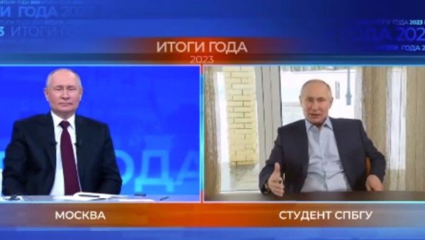ДА НЕ ПОВЕРУЈЕТЕ СОПСТВЕНИМ ОЧИМА: Путин разговарао са својим дигиталним близанцем, присутни зачуђено посматрали шта се дешава (ВИДЕО) ДА НЕ ПОВЕРУЈЕТЕ СОПСТВЕНИМ ОЧИМА: Путин разговарао са својим дигиталним близанцем, присутни зачуђено посматрали шта се дешава (ВИДЕО)