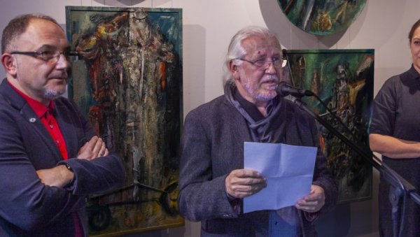 КРУГОВИ И СТУБОВИ ДАНИЛА ВУКСАНОВИЋА : Изложба слика у Галерији „Атријум“ Библиотеке града Београда КРУГОВИ И СТУБОВИ ДАНИЛА ВУКСАНОВИЋА : Изложба слика у Галерији „Атријум“ Библиотеке града Београда