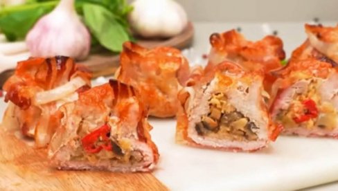 PIKANTNO I RASKOŠNO PREDJELO: Punjeno svinjsko meso umotano u slaninu (VIDEO) PIKANTNO I RASKOŠNO PREDJELO: Punjeno svinjsko meso umotano u slaninu (VIDEO)